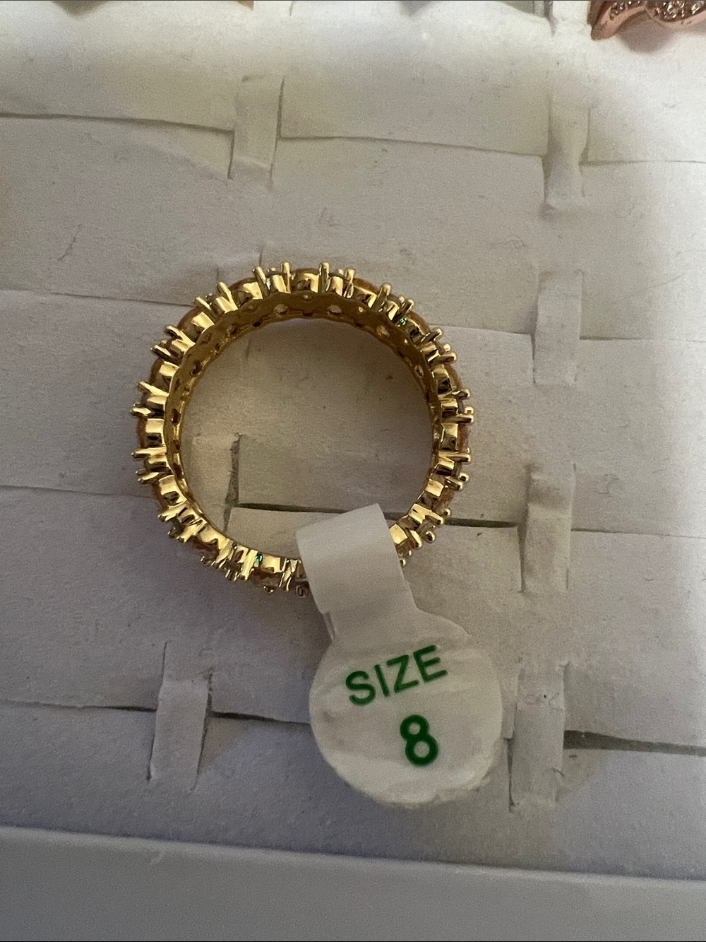 Gold-Tone Champagne Stone Cluster Band - Women Jewelry - Picture 2 of 2